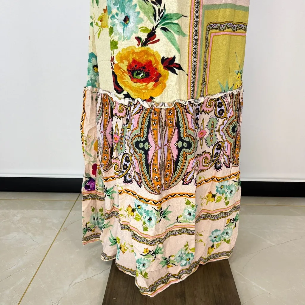 NWOT JOHNNY WAS Cerelia Floral Maxi Skirt PAISLEY PRINT ELASTIC WAIST BAND S - Image 3