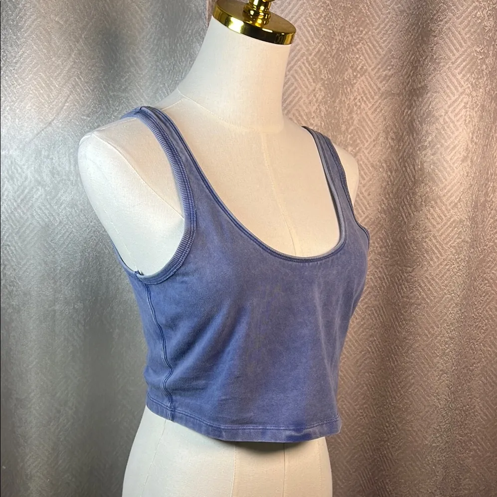 FREE PEOPLE Blue Cropped Tank Top sizeL.                              order(100) - Image 4