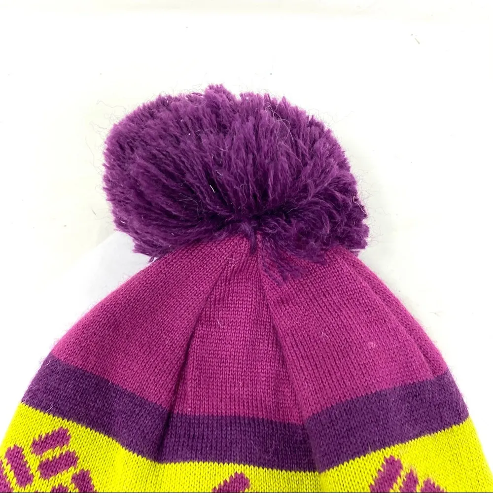 Columbia purple green pompon hat - Image 3