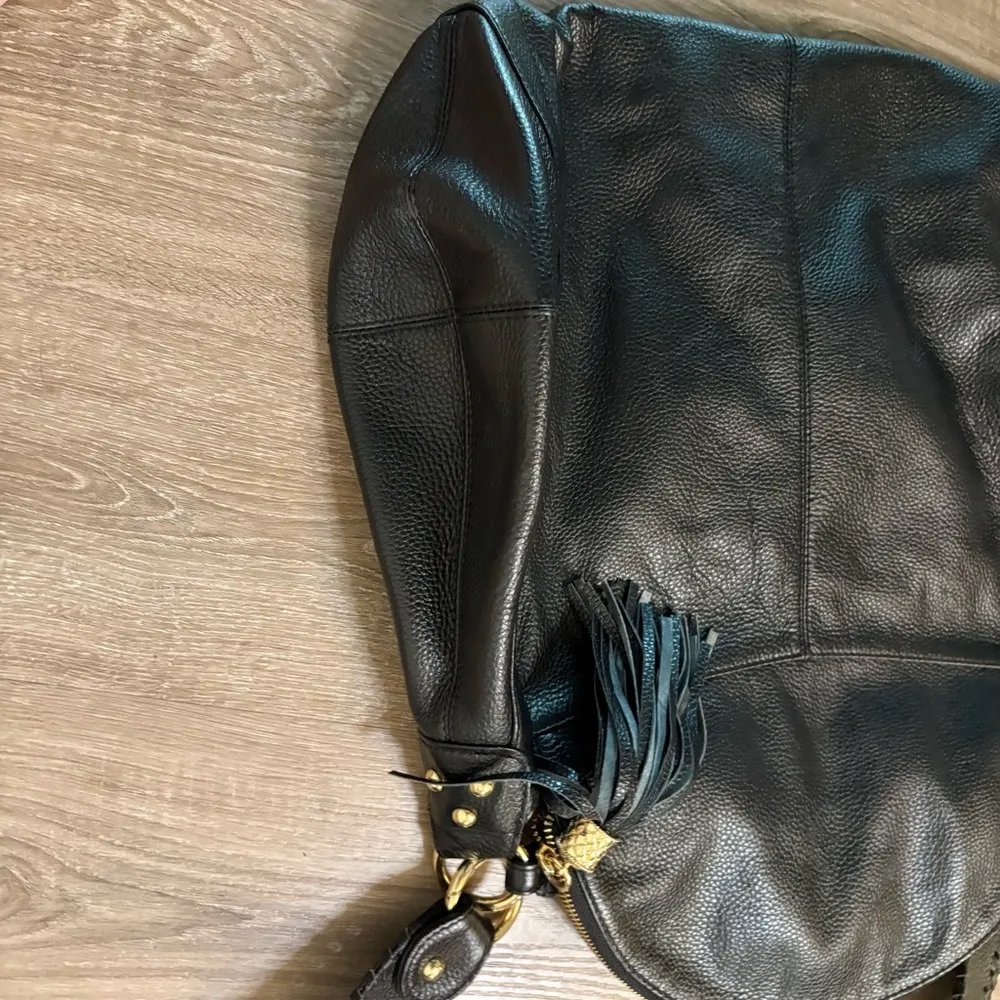 Onna Ehrlich Rachel Hobo Purse New Pebble Black Large Tassel Handbag - Image 5