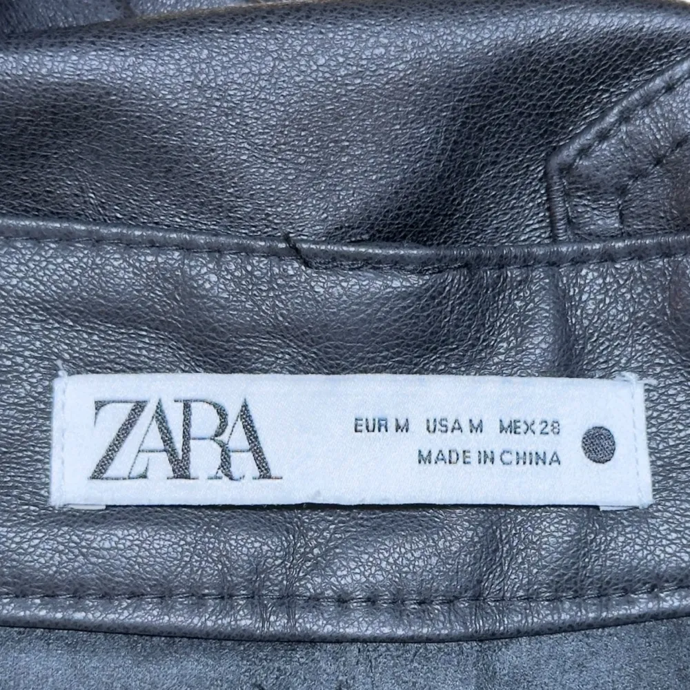 Zara High-Waisted Faux Leather Balloon Barrel Leg Trouser Pants Black 2969/246 M - Image 12