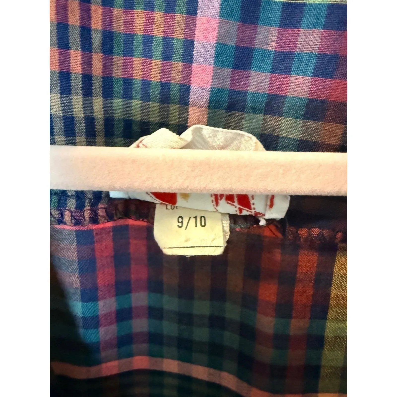 Scarlett Vintage Plaid Button Front Midi Dress Puff Sleeve Size 9/10 - Image 5