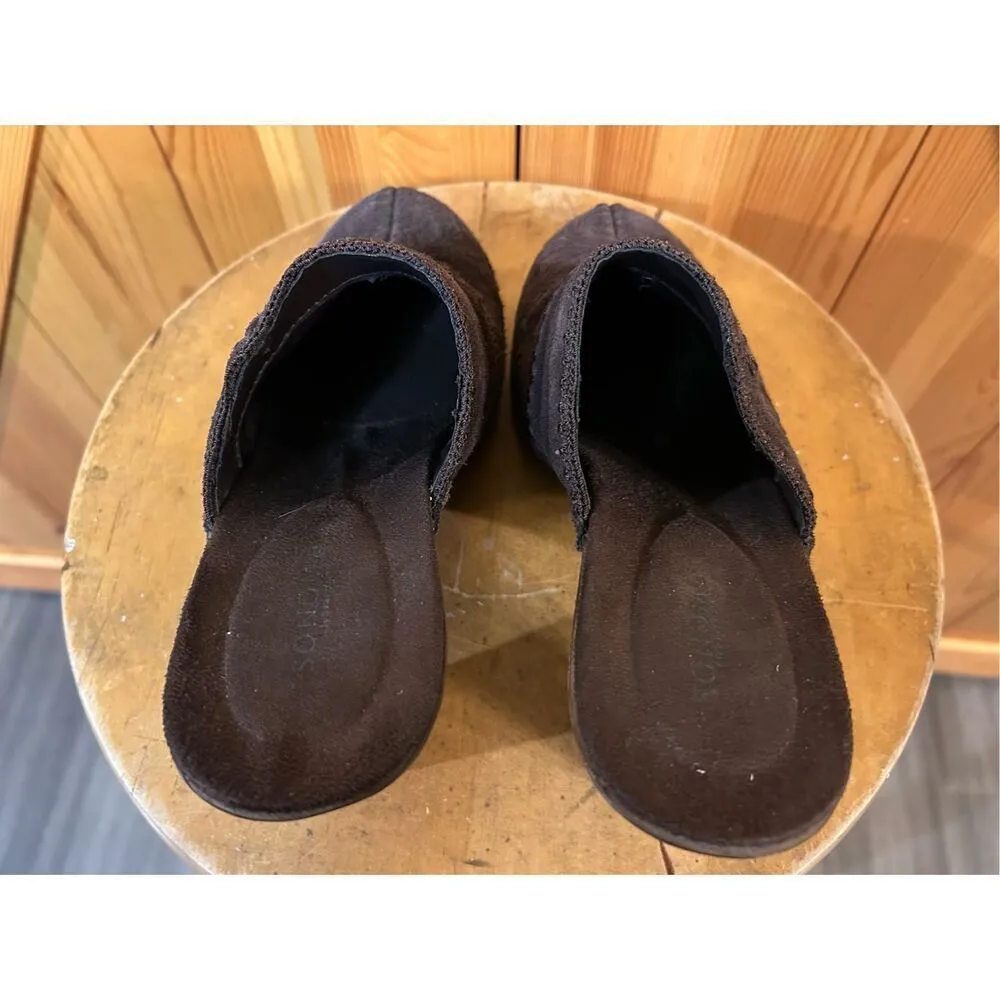 Sonoma Size 7.5M Women's Juliette Brown Suede Clogs Mules - Image 5