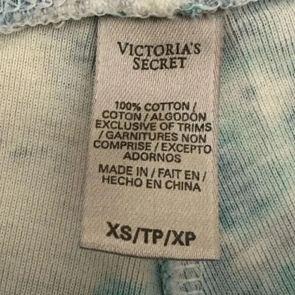 Victoria’s Secret Blue Turquoise  Tie Dye Pull On Elastic Waist Capri XS  #2179 - Image 5