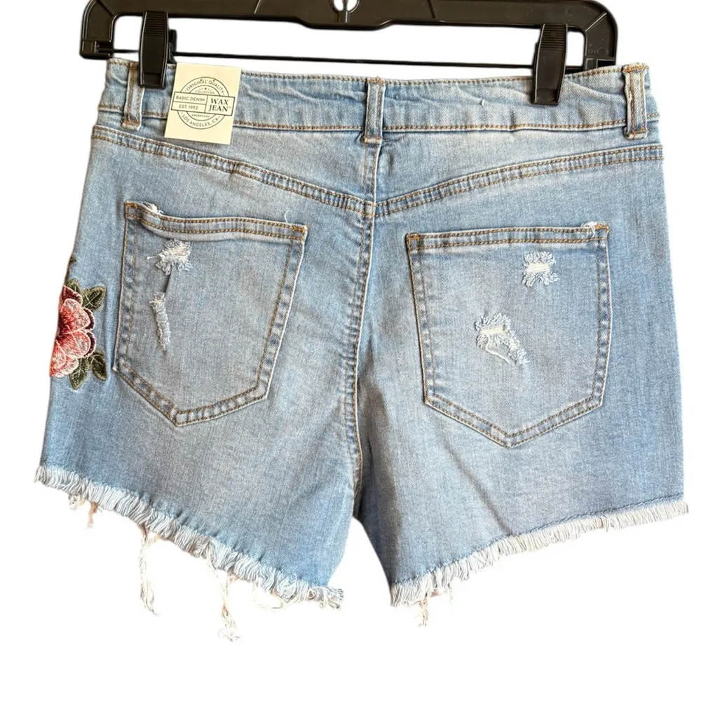 Wax JeanEmbroidered Denim Shorts size M - Image 6