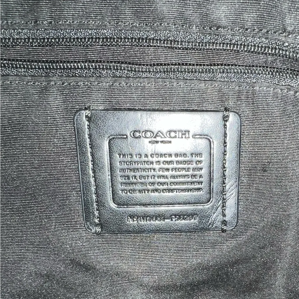 Women’s COACH Signature File Crossbody F29210 Brown Black Coated Canvas Bag - Image 5