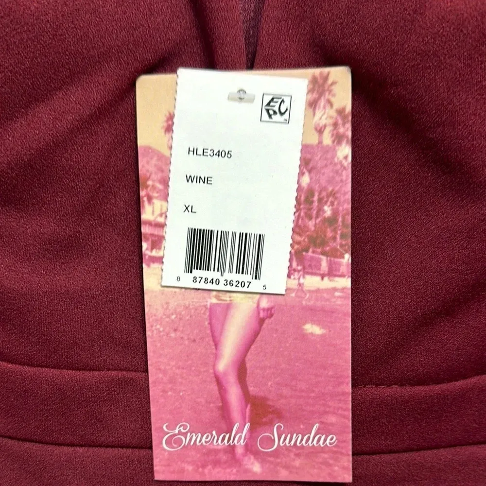 Burgundy Maxi Halter Dress‎ by Emerald Sundae XL - Image 2