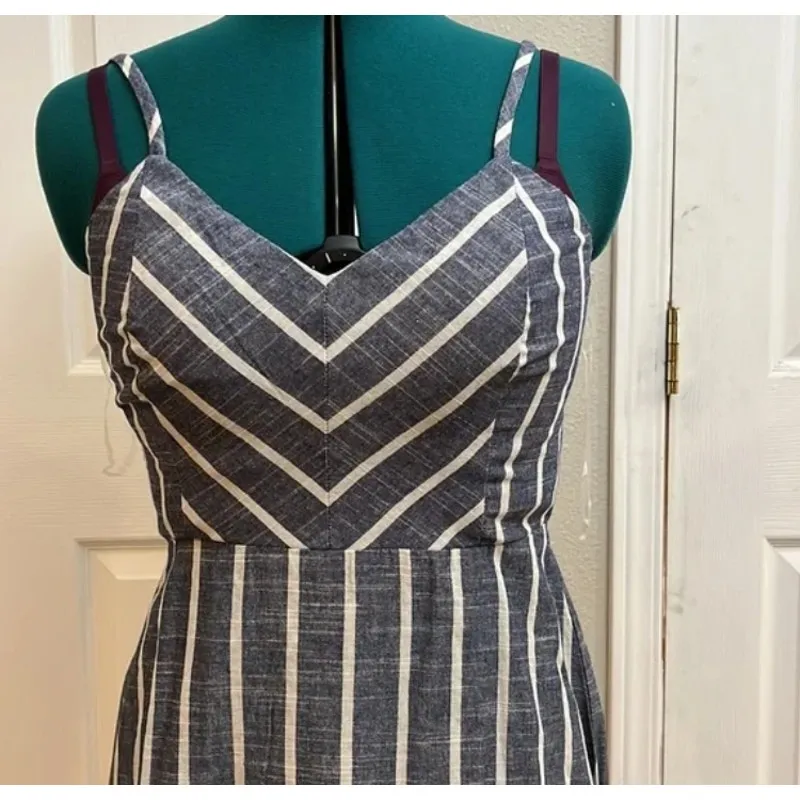 Bailey blue striped high low midi dress Size M - Image 2