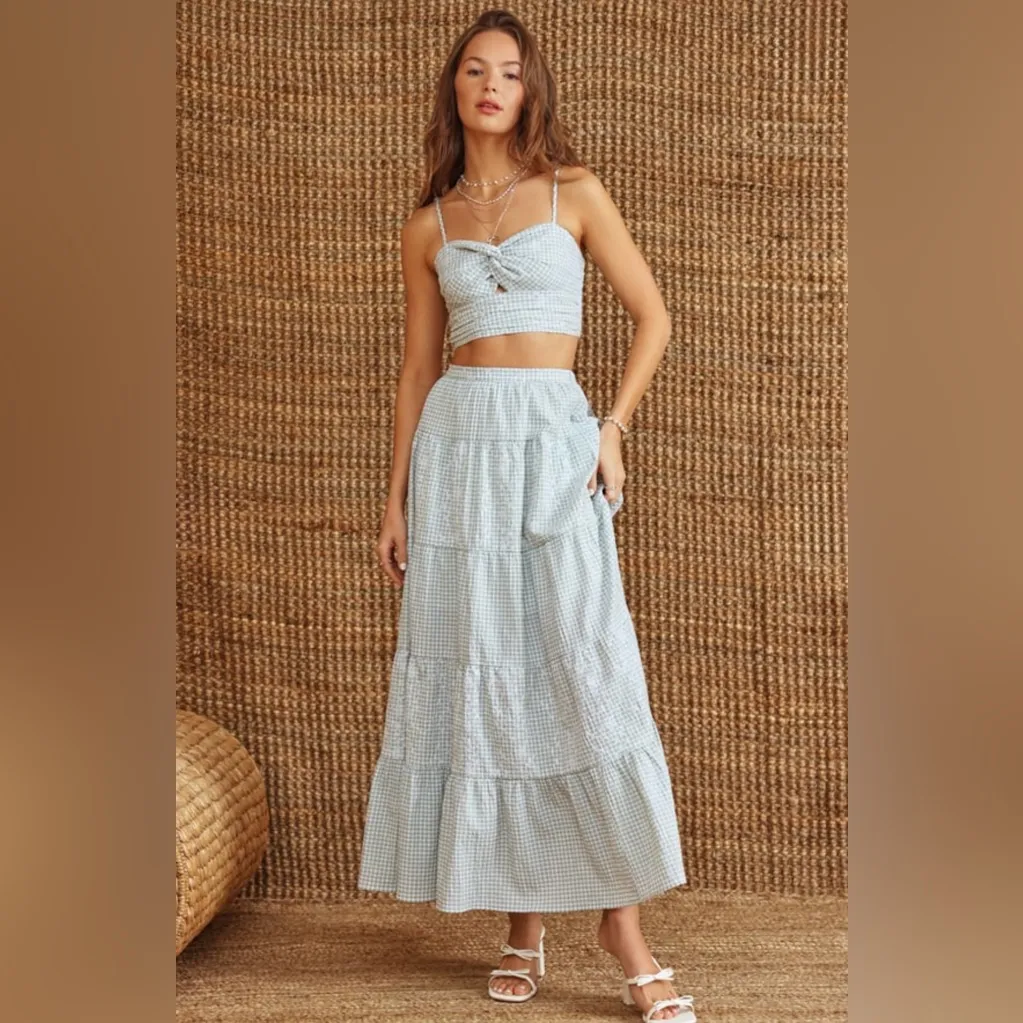 NWT Altar’d State Fleur Gingham Maxi Skirt - Image 2