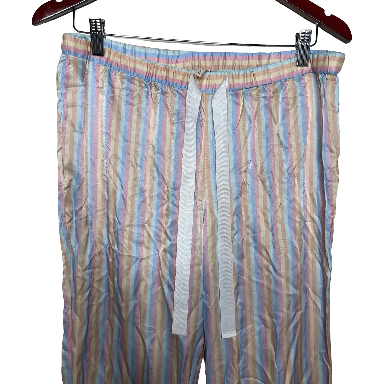 MORGAN LANE Chantal pajama Pant in baby rainbow stripe sz M - Image 5