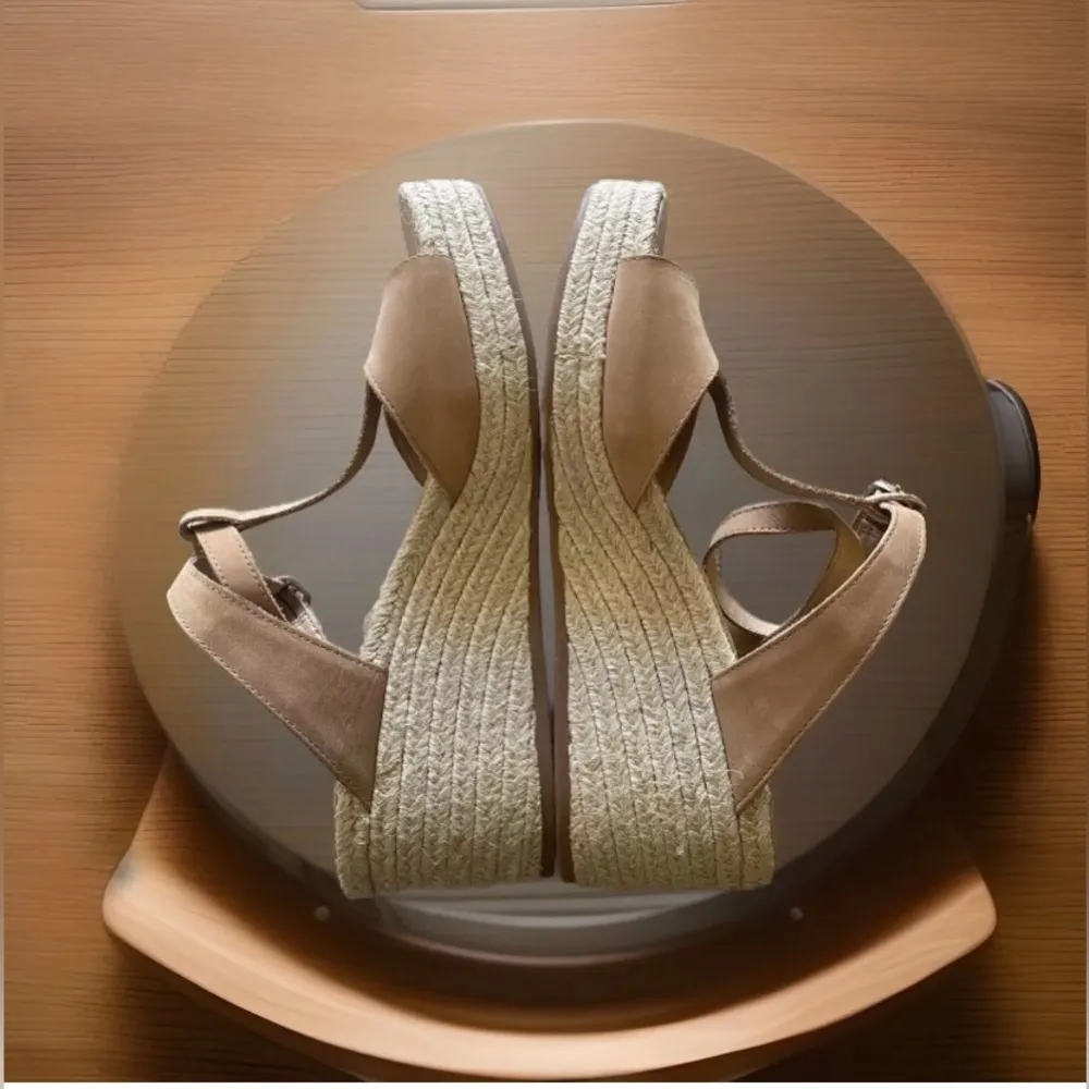 Lucky Brand Womens Valki Tan Leather Wedge Sandals Shoes Size 9.5M NWOB - Image 8