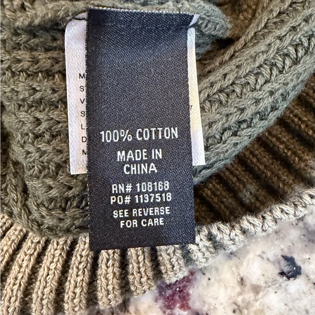 RSQ Women's Olive Green Ribbed Crewneck Sweater - Image 4