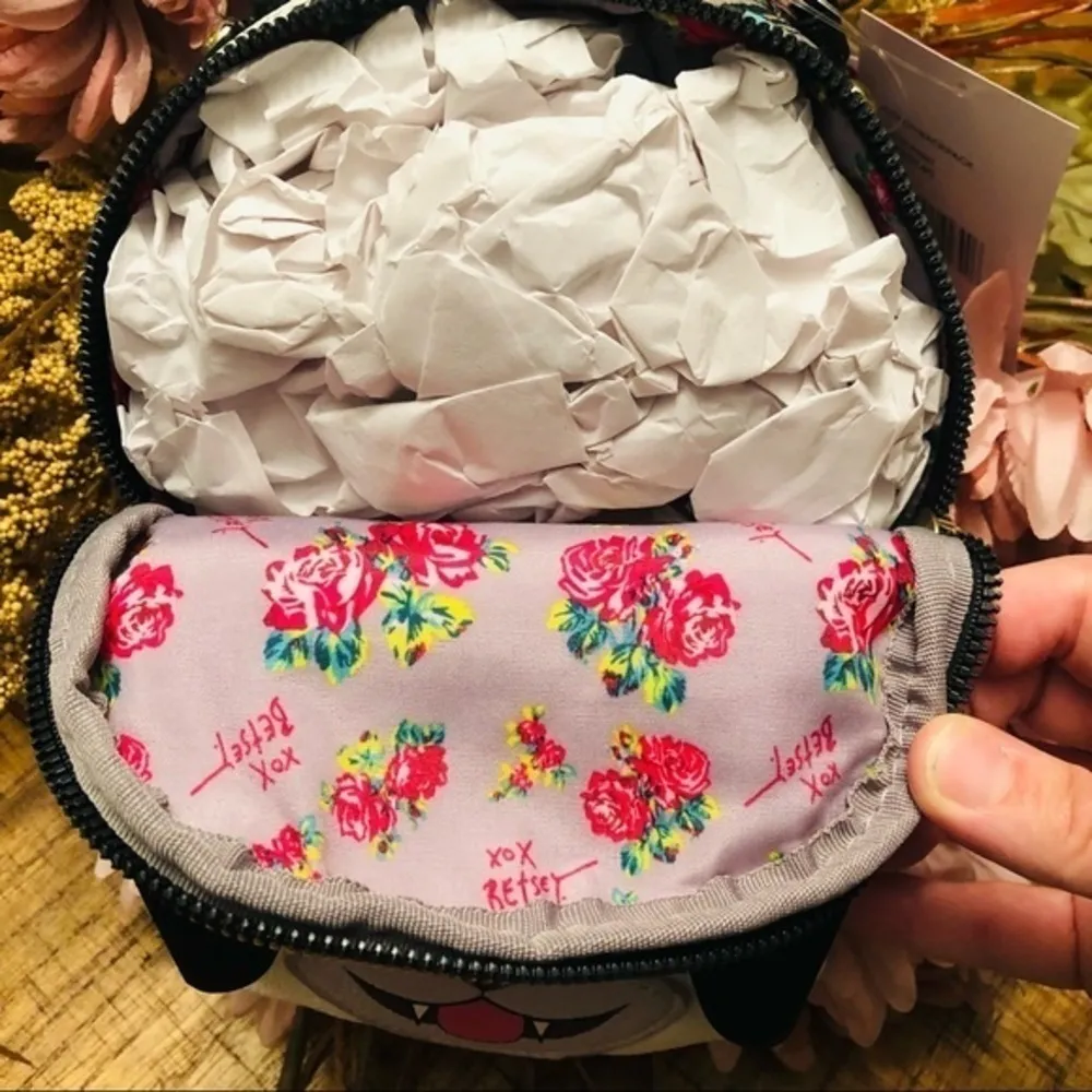 Betsey Johnson Halloween Candy Corn Pug Dog Mini Backpack Spooky Cute NWT - Image 4