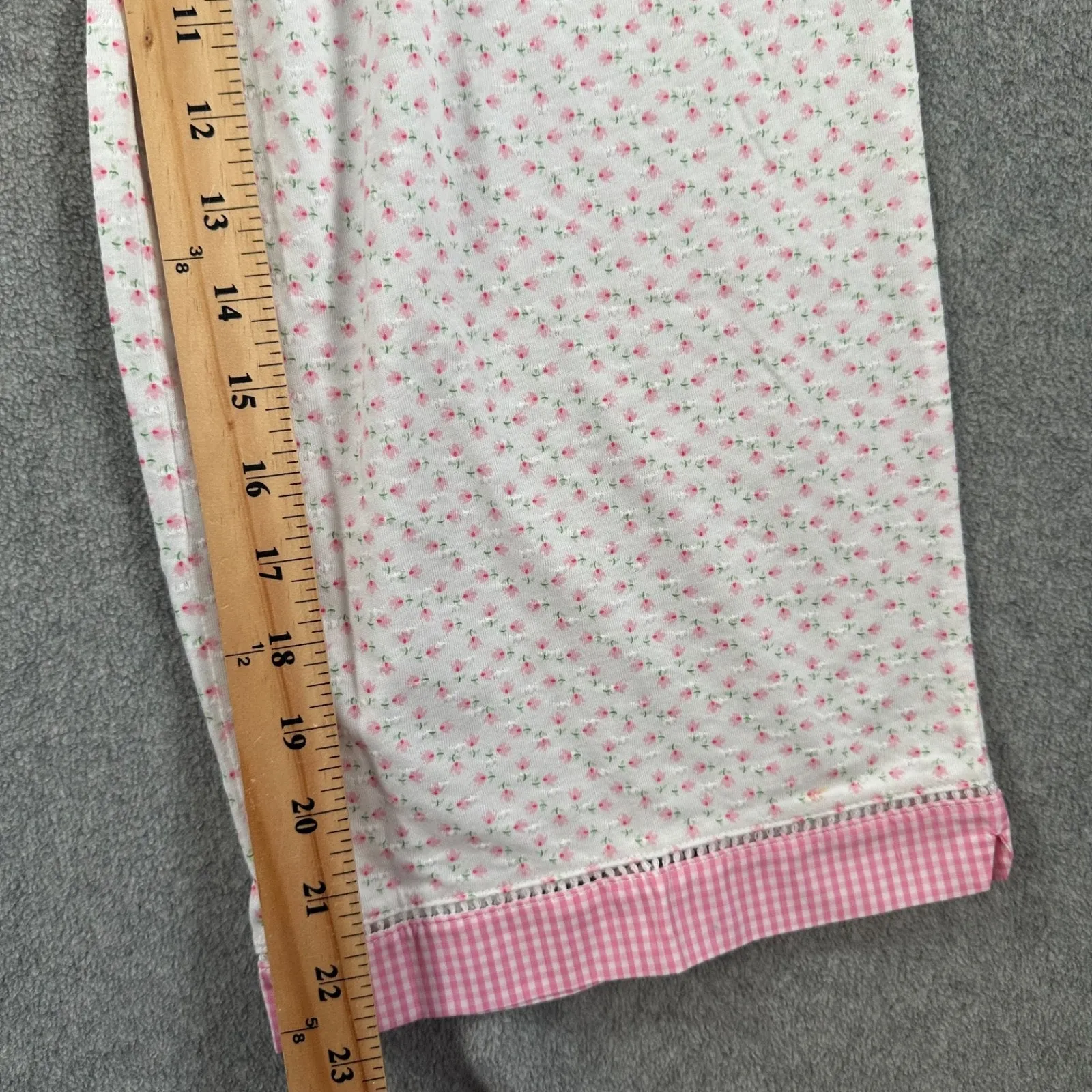 Secret Treasures Floral Gingham Pajama Set Women's Small Pink Cottagecore Sleep - Image 3