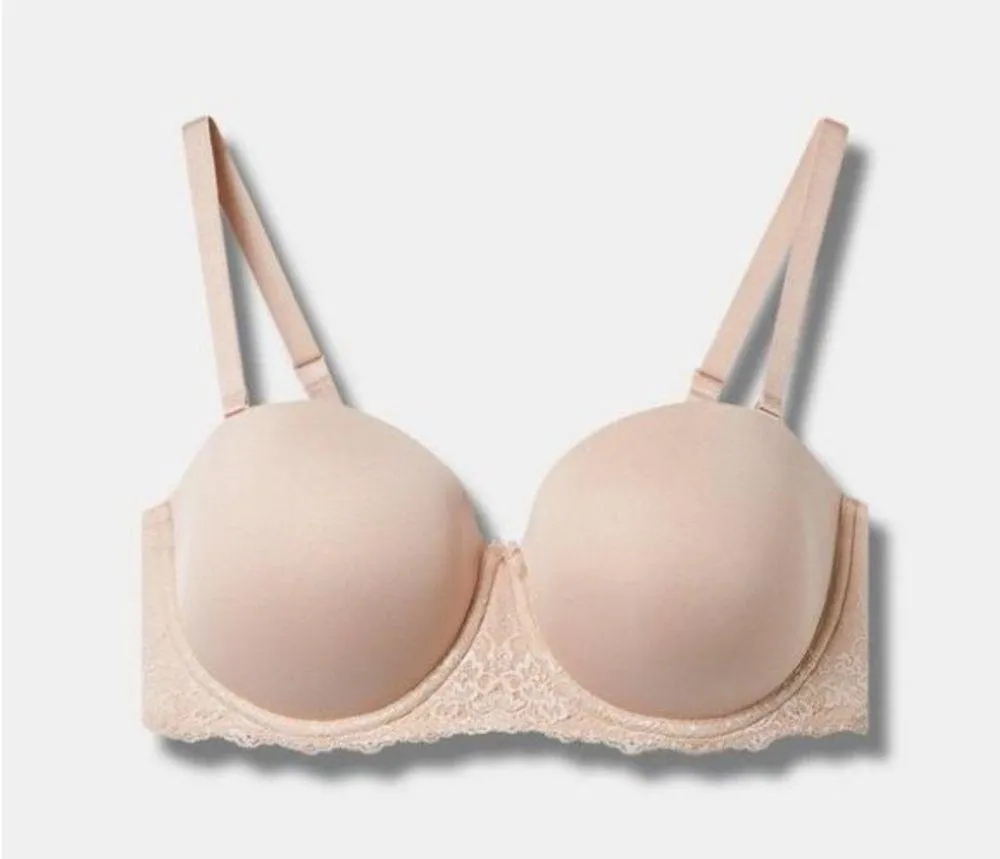 Torrid Bombshell Everyday Strapless Convertible Push Up Bra Plus Size 40DDD Nude - Image 3