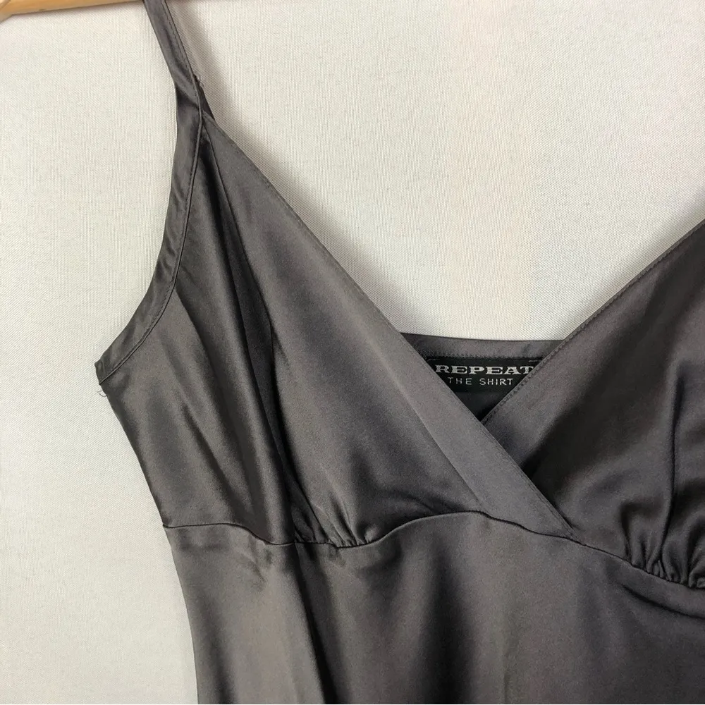 Repeat the Shirt Y2K Gray Silk Wrap Cami Tank Top S - Image 18