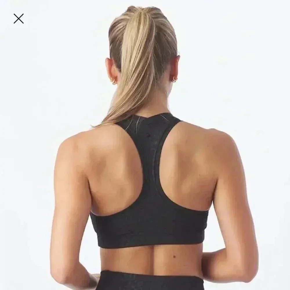 Glyder  Notch Sports Bra in Black Leopard Gloss L - Image 2