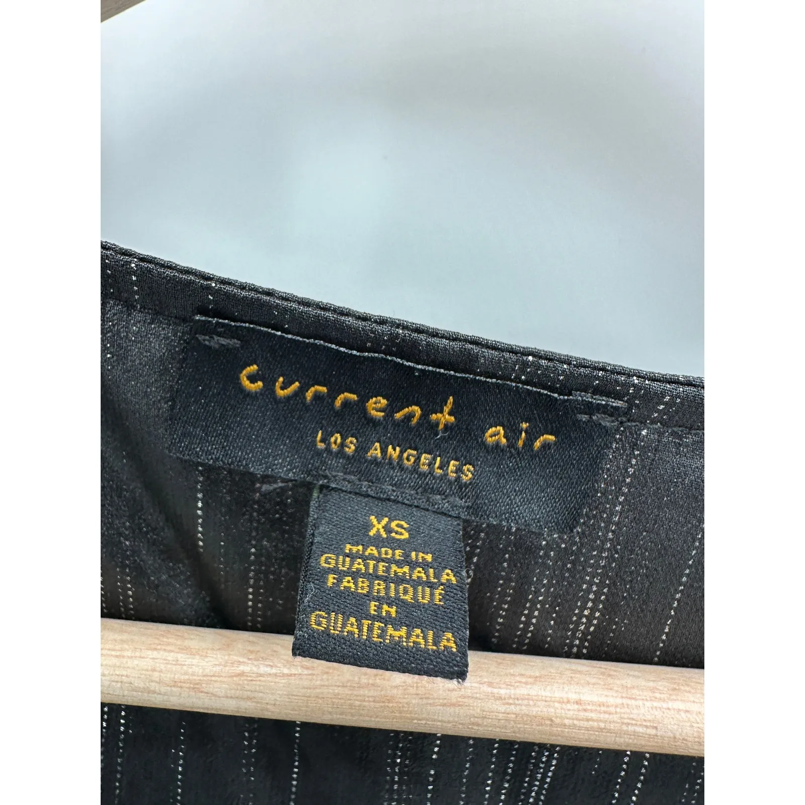 Current Air Women Black Metallic Long Sleeve Top Size XS Holiday Party Event - Image 6