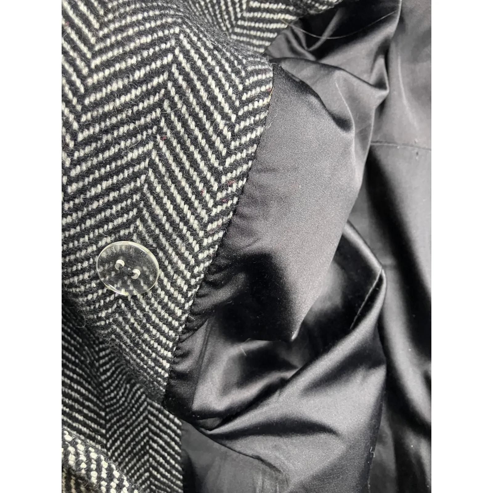 Torrid Black White Herringbone Double Breasted Coat Plus Size 3 Flaw - Image 12