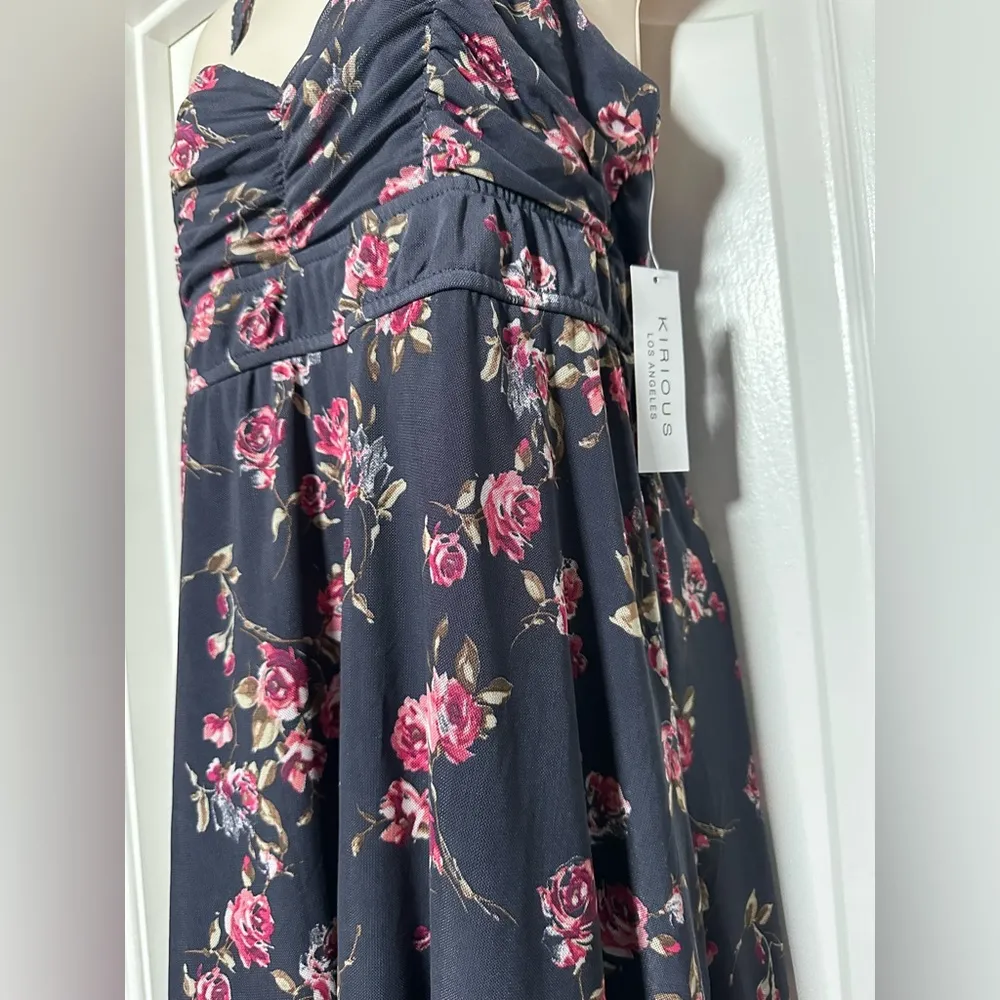 NWT Kirious Y2K Floral Lace Ribbon Spaghetti Strap Women’s Feminine Dress Sz LG - Image 7