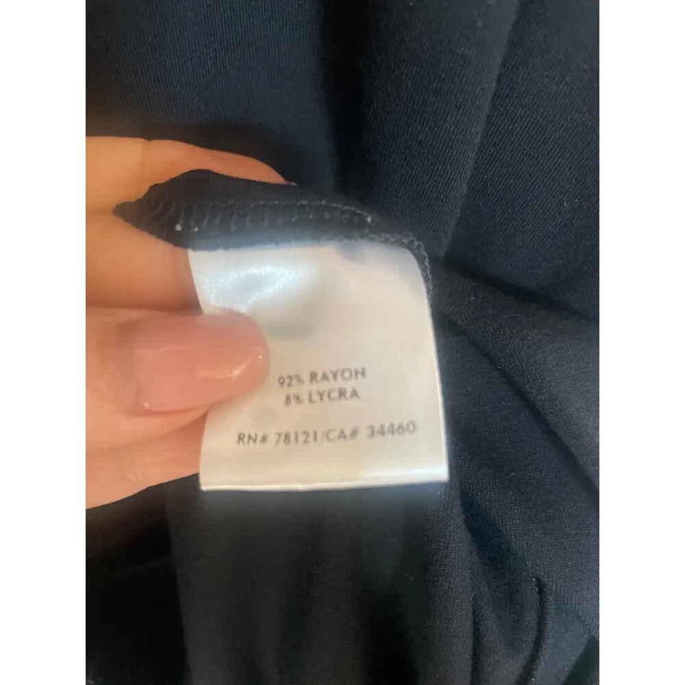 EILEEN FISHER 3/4 Sleeve Stretchy Knit Dress Size Small / S Black - Image 4