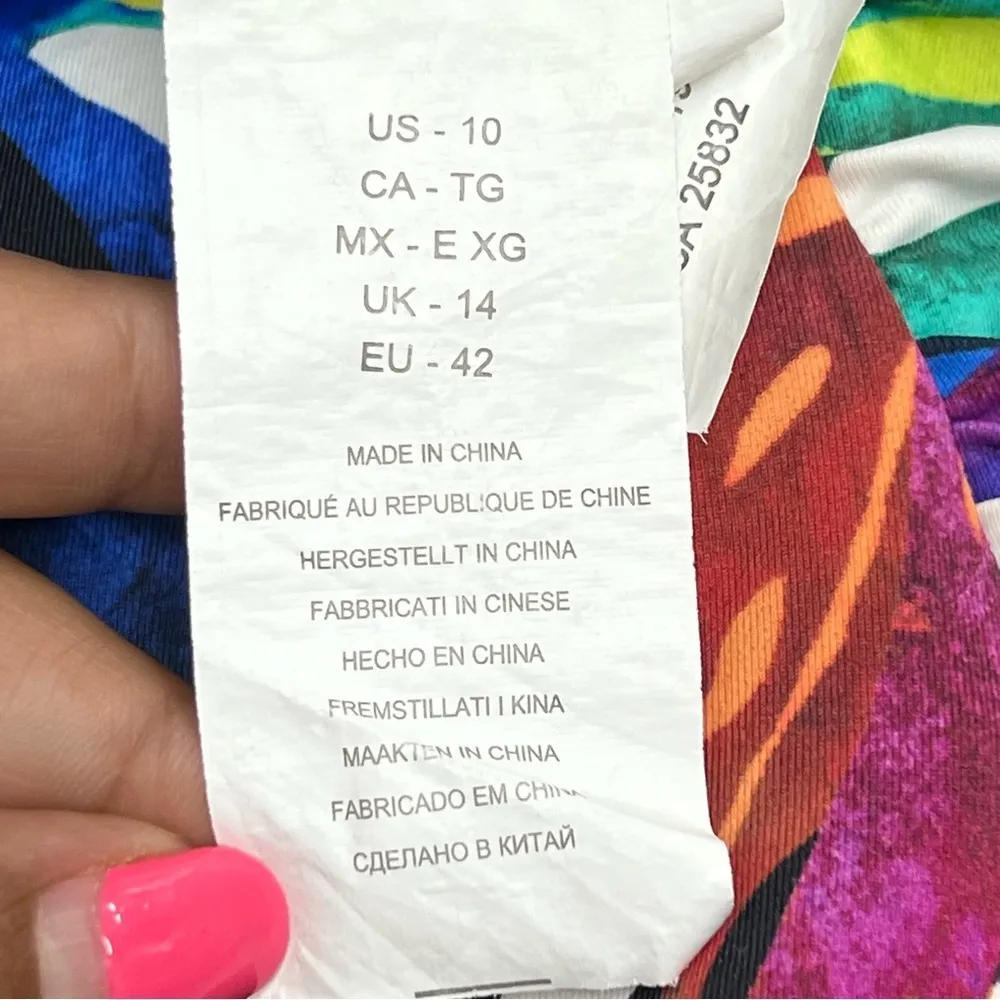 Lauren Ralph Lauren Sz. 10 Rainforest Multicolor Halter Mio 1 Piece Swimsuit Blue - Image 5