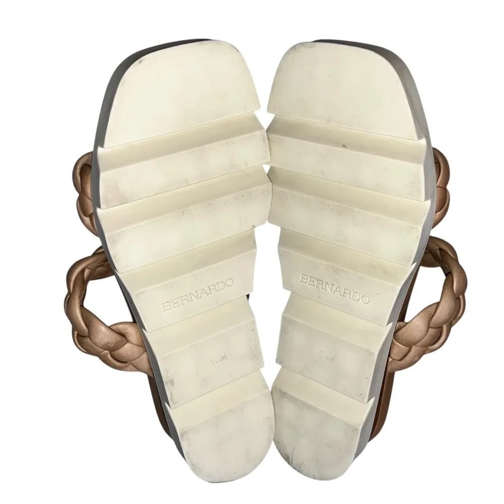 Anthropologie Bernardo Ciara Tan Braided Leather Platform Lug-sole Slides 10 - Image 10