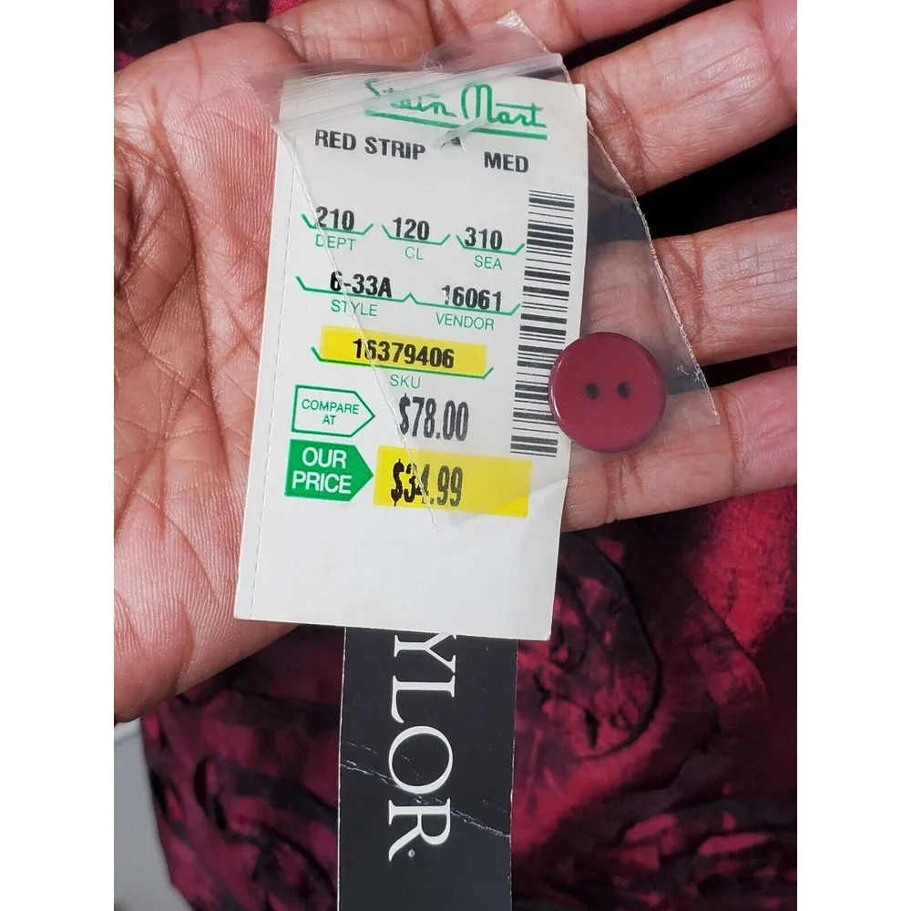 Scott Taylor Women Burgundy Polyester Collared Long Sleeve Buttons Down Shirt M Red Size M - Image 7