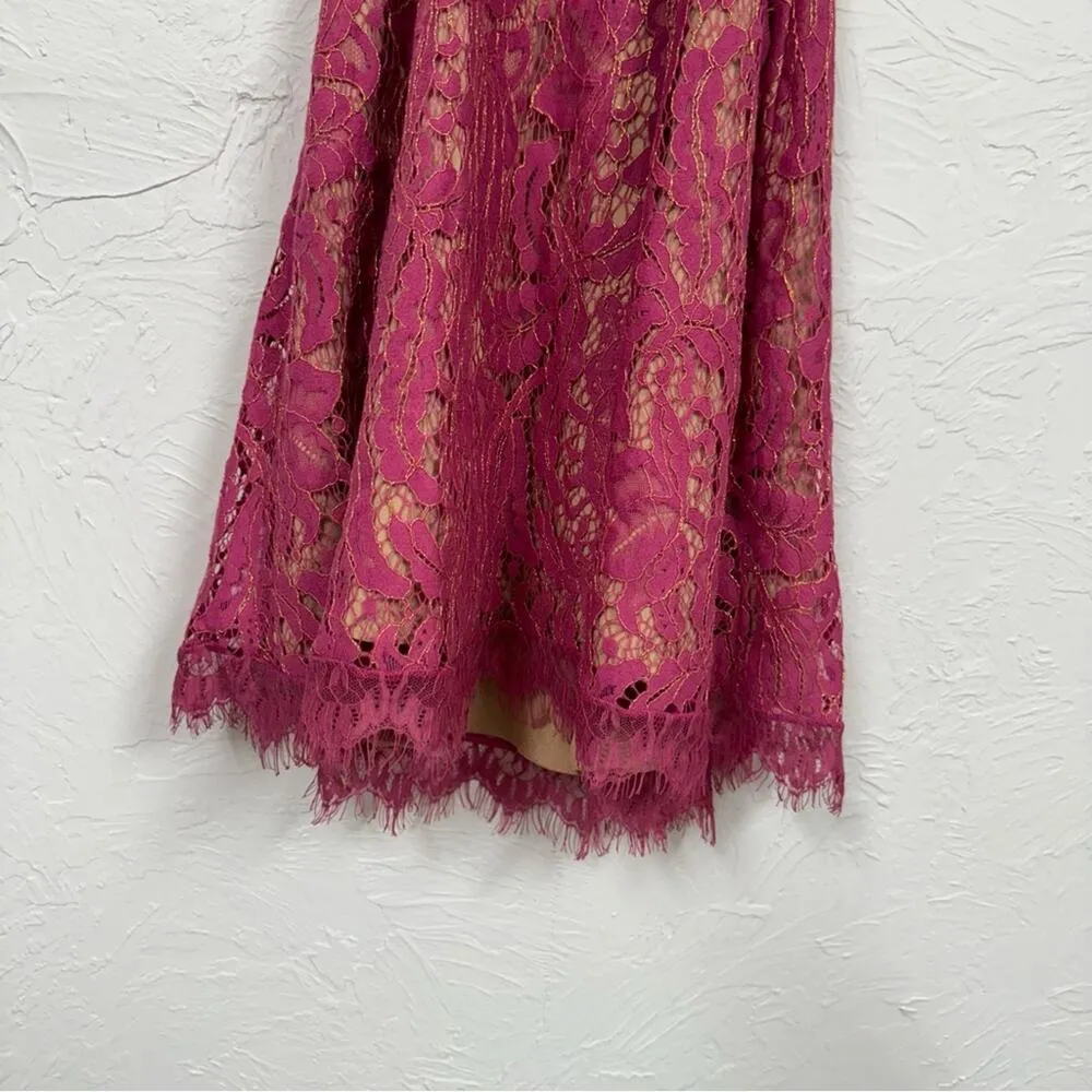 Dress The Population Pink Lace Mini Dress Womens S Sleeveless Cocktail Formal - Image 3