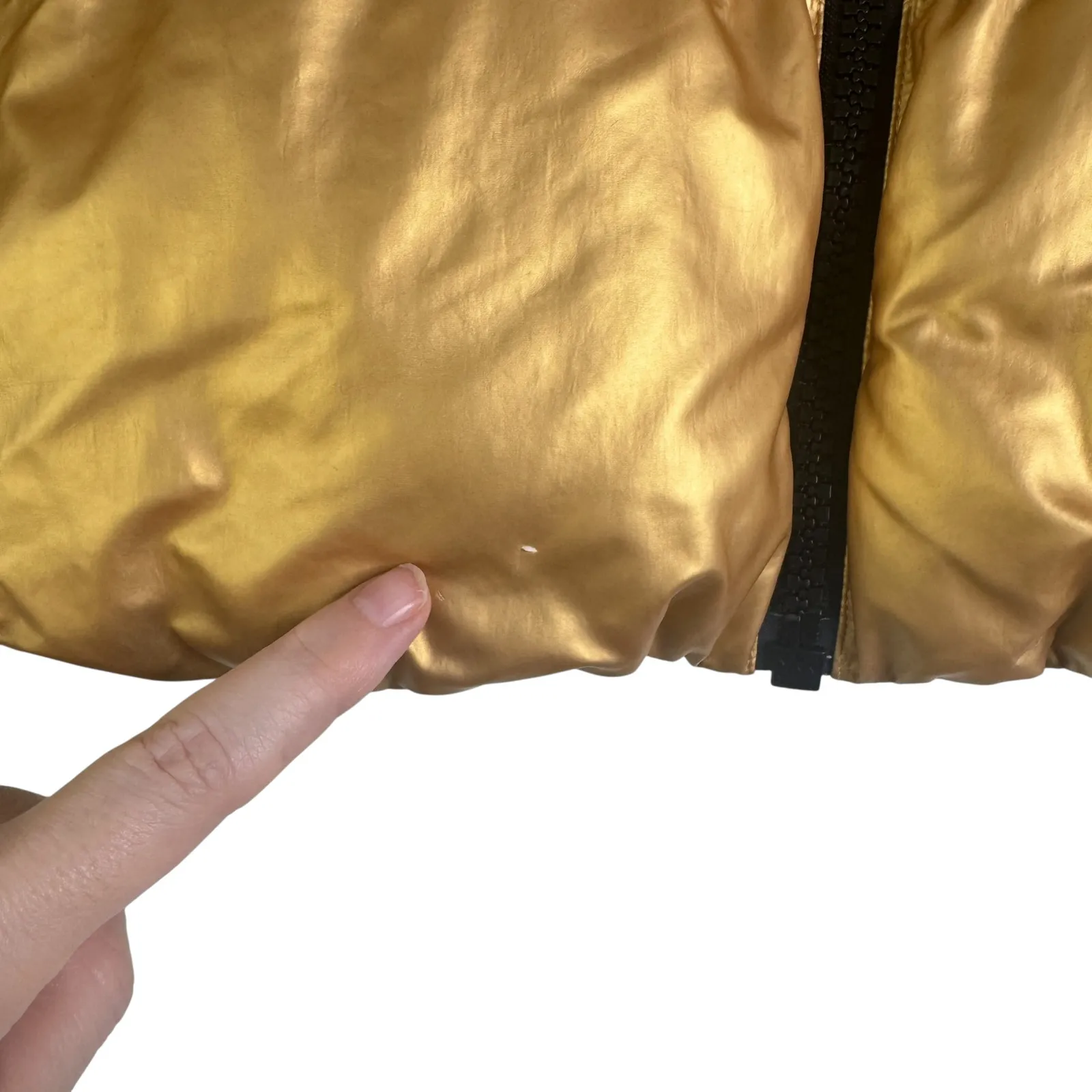 Nike Sportswear Womens Synthetic Fill Shine Jacket Gold Metallic Small S Puffer - Image 7