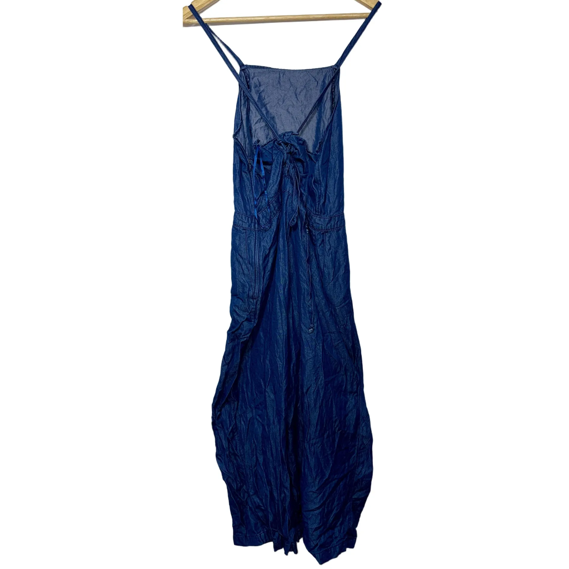 NEW Abercrombie & Fitch Navy Blue Denim Jeans Thin Straps Jumpsuit Womens Size 6 - Image 2