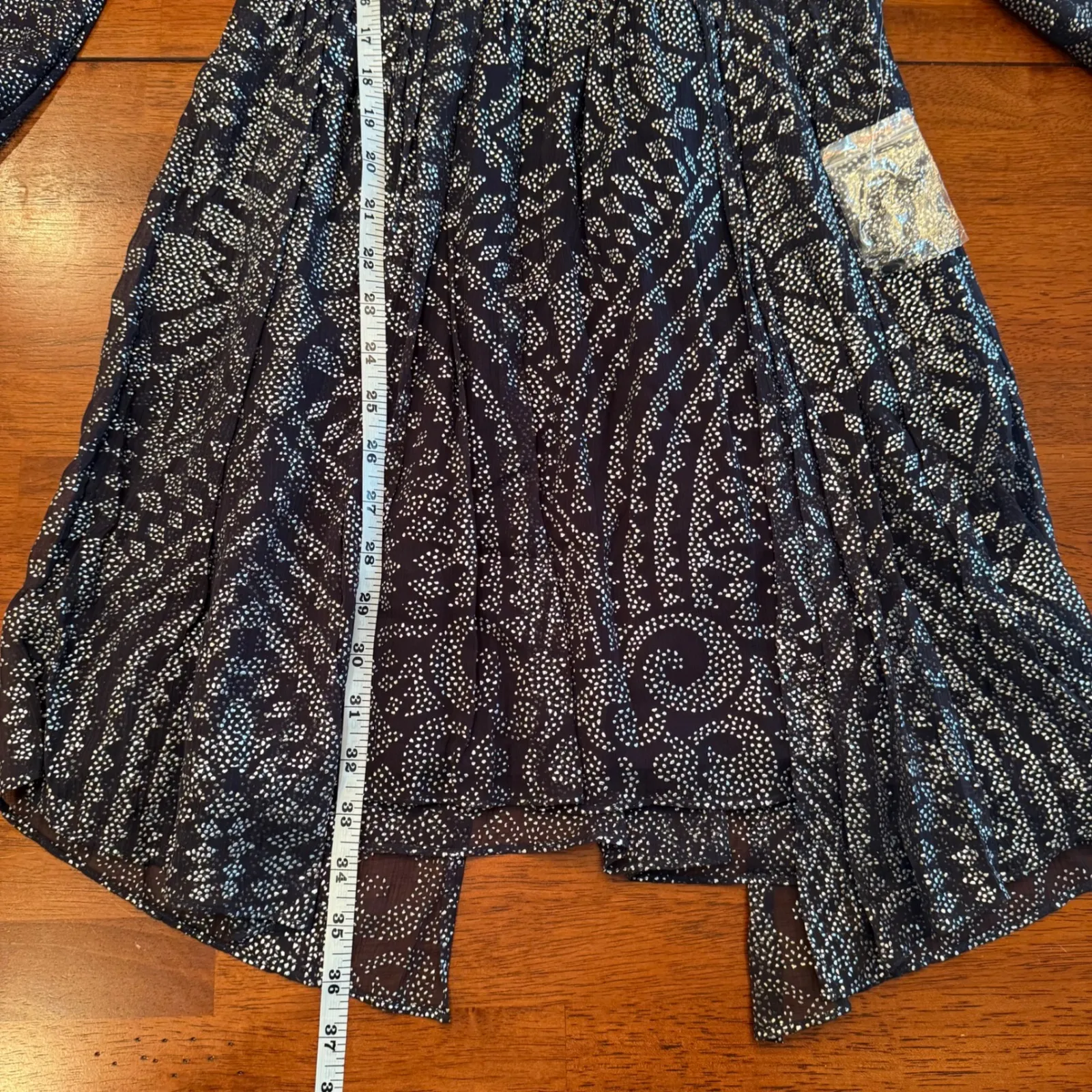 Free People NWOT Moonbelt Mini Dress Navy Silver Black Festival Size 2 Boho Chic - Image 11