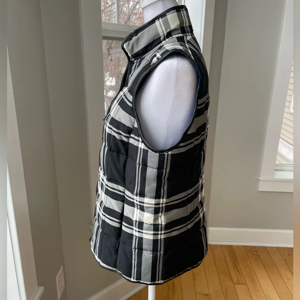 Lauren Ralph Lauren Black White Plaid Vest Size Medium - Image 7