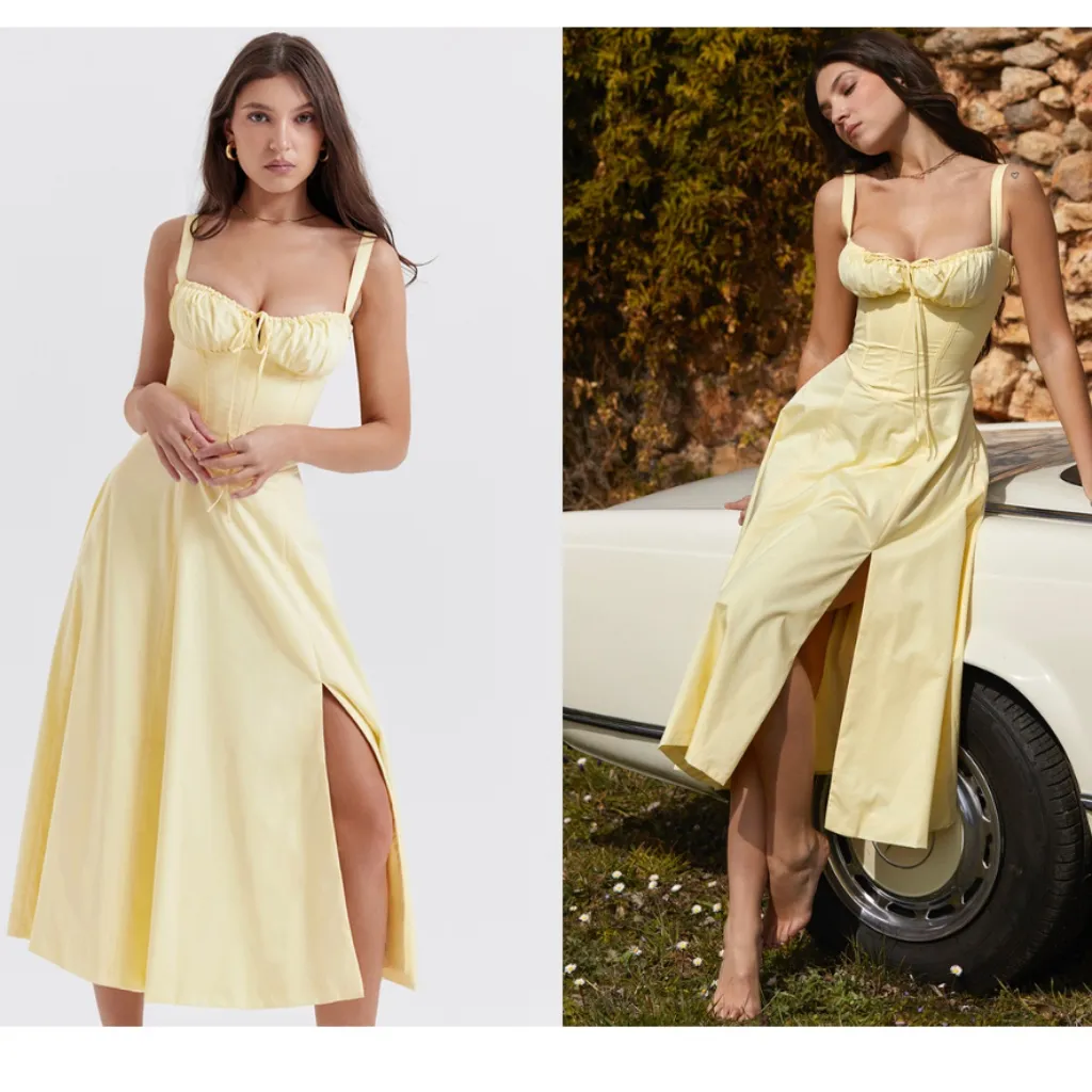 HOUSE OF CB size M PLUS CUP  'Carmen' Buttercup‎ Bustier Sundress yellow NWOT - Image 15