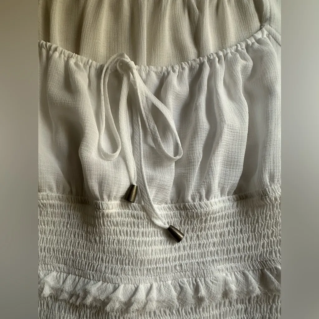 Free People White Long Sleeve Blouse - Image 9