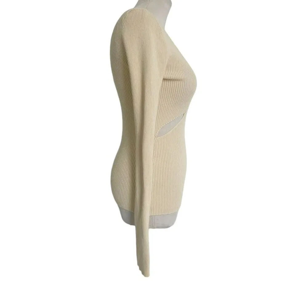 Revolve Camila Coelho Size XS  Top Blouse Ribbed Cut Out Long Sleeve Cozy - Image 2