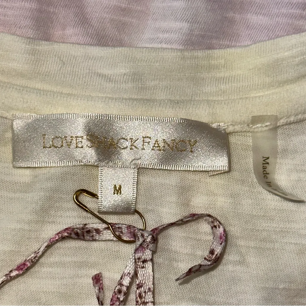 LoveShackFancy Women’s Size M Pastel Tie Dye Print Scoop Neck T-Shirt - Image 4