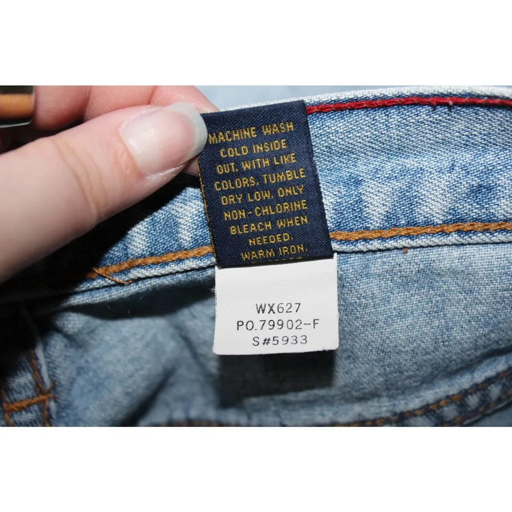 Abercrombie & Fitch Flare Blue Denim Light Wash Cotton Wide Leg Jeans Size 6 R - Image 6