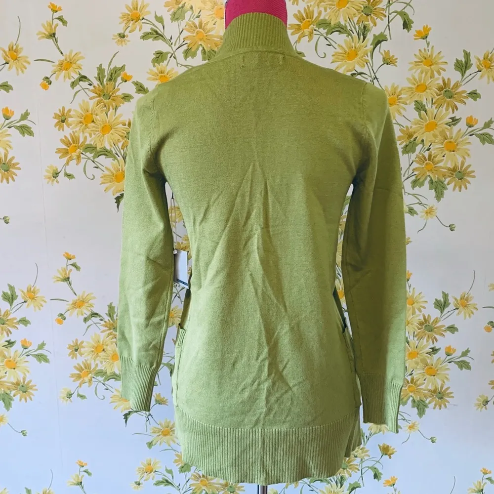 Open front Cardigan wasabi green size S - Image 4