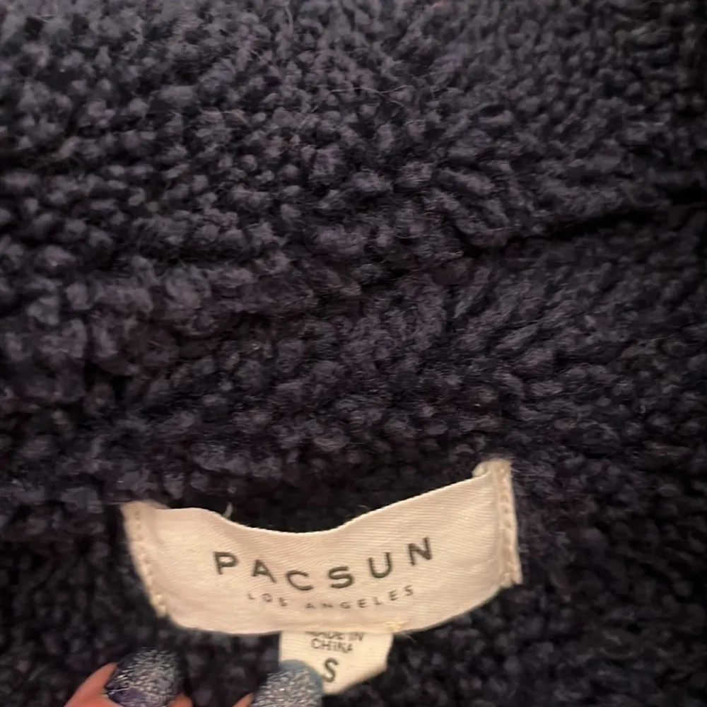 PACSUN denim jean blue Sherpa lined jacket size S - Image 4