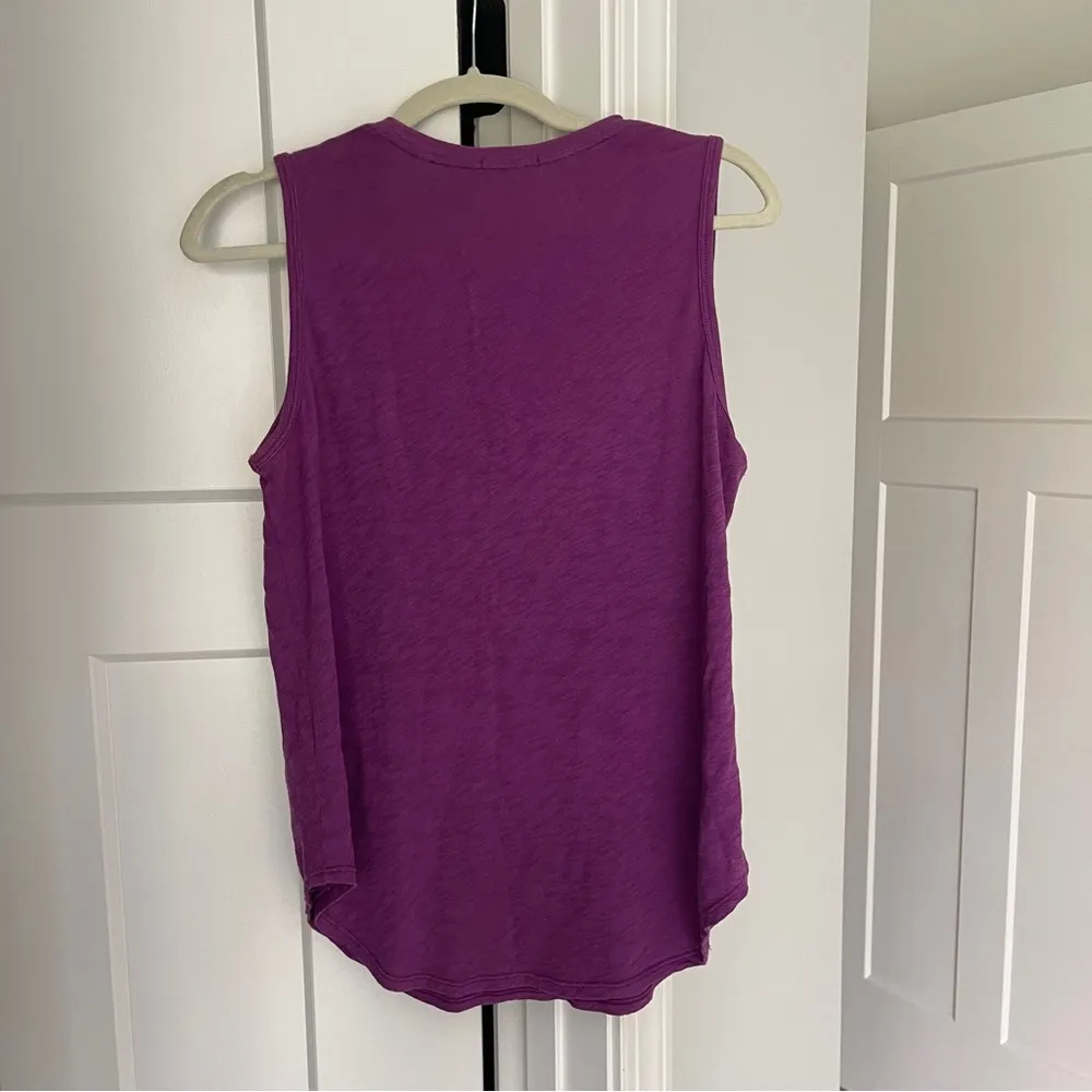 ATM Schoolboy Slub Jersey Sleeveless Purple Tank Top - Image 4