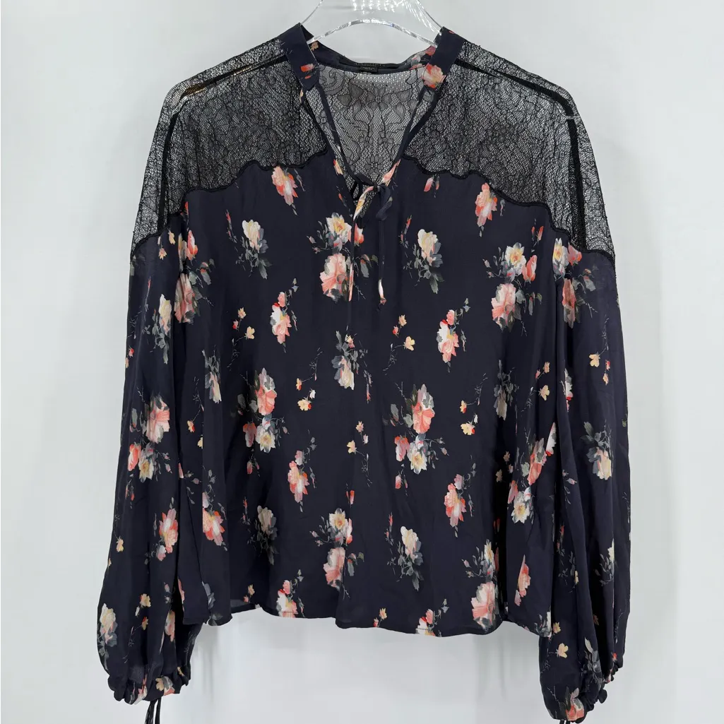 ALLSAINTS silk Laya‎ Meadow Top size medium - Image 3