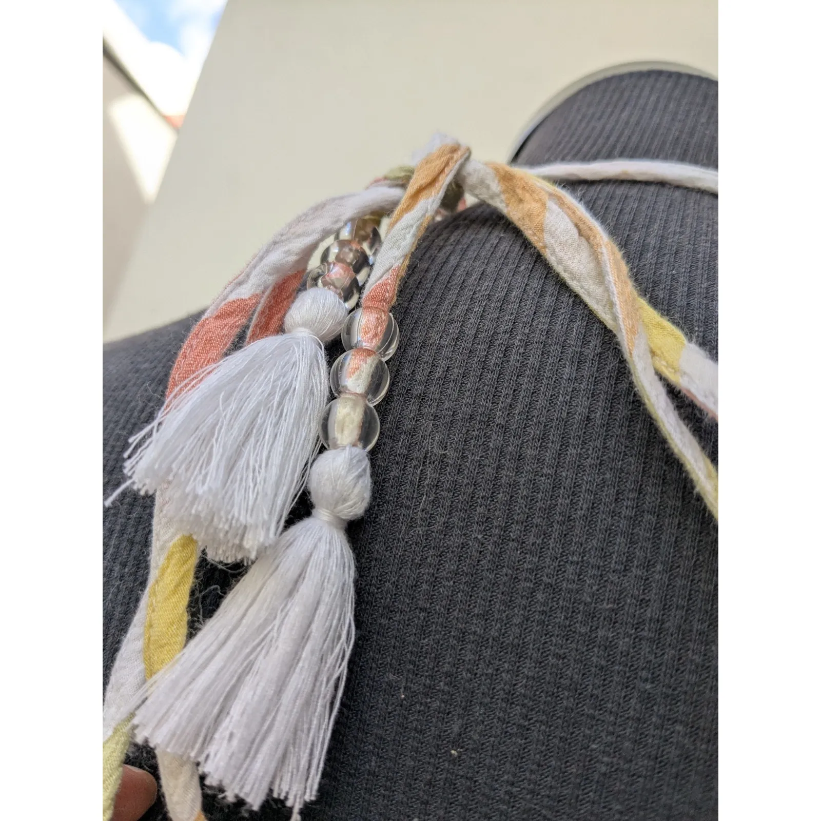 Aerie Striped Halter Maxi Dress Cutout Sides Smocked Back Tiered Summer Boho M - Image 11