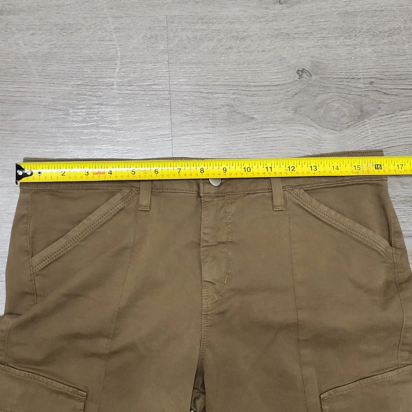 L'Agence Patton High Rise Skinny Cargo Pants Olive Brown Zip Ankle Women size 30 - Image 9