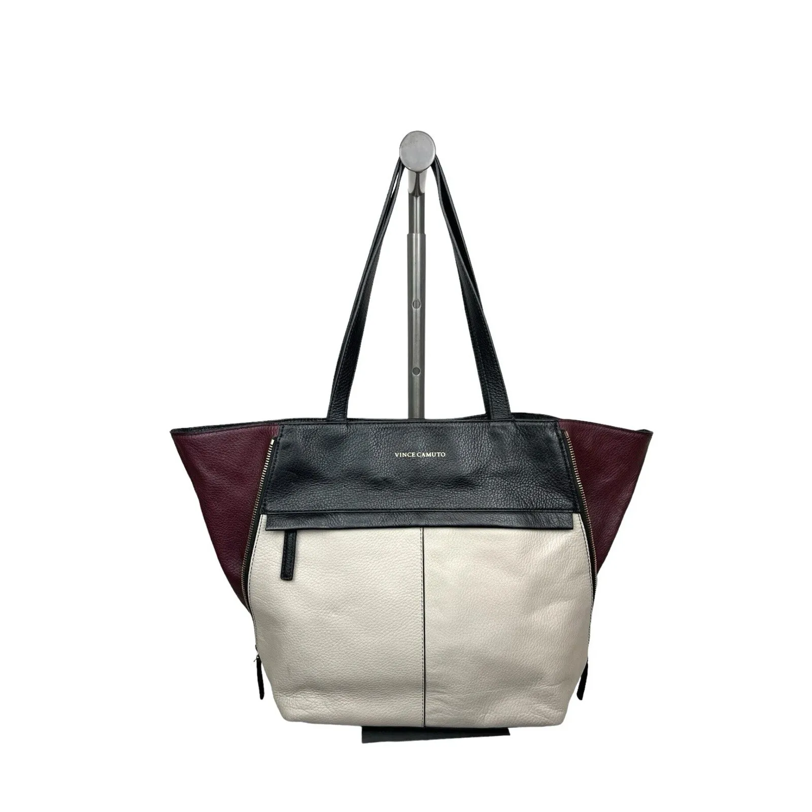 Vince Camuto‎ Julio Zipper Convertible Handbag  Colorblock Leather - Image 2