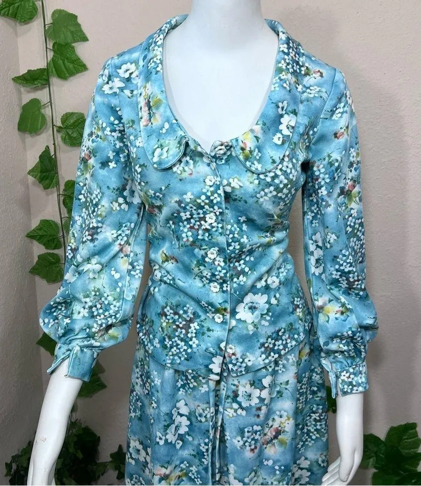 Vintage 1970’s Cottage Core Floral Skirt Set - Image 5