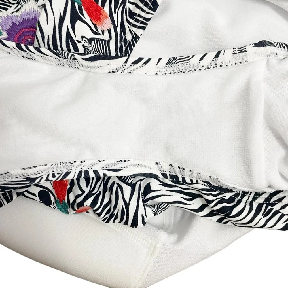 Johnny Was Spring Halter Embroidered One-Piece Floral Zebra Swimsuit Size Medium - Image 13