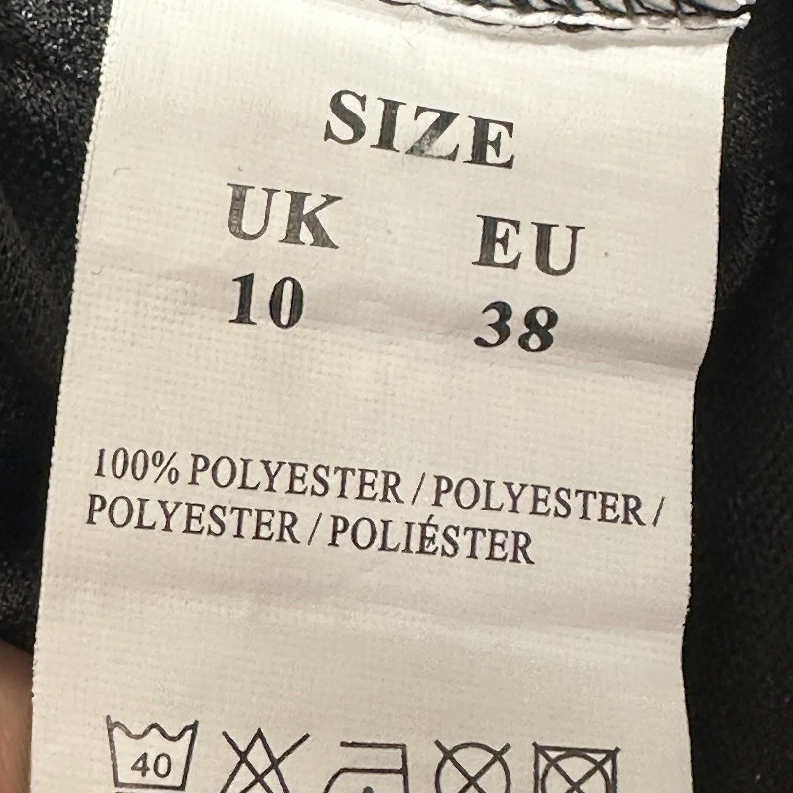 QED London Sleeveless Dress UK 10 EU 38 Black Floral Striped Mesh Overlay Style - Image 11