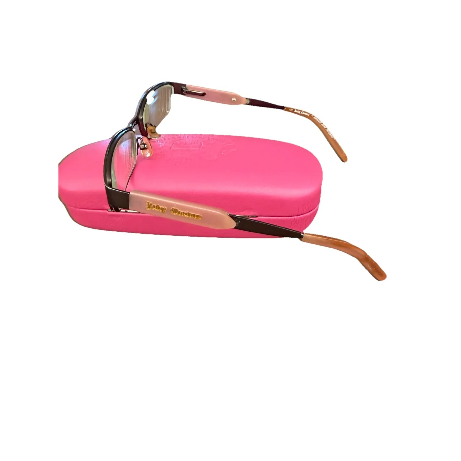 Juicy Couture Eyeglasses JU100 0JFL  135 Pink And Brown Rectangle, Women's - Image 5
