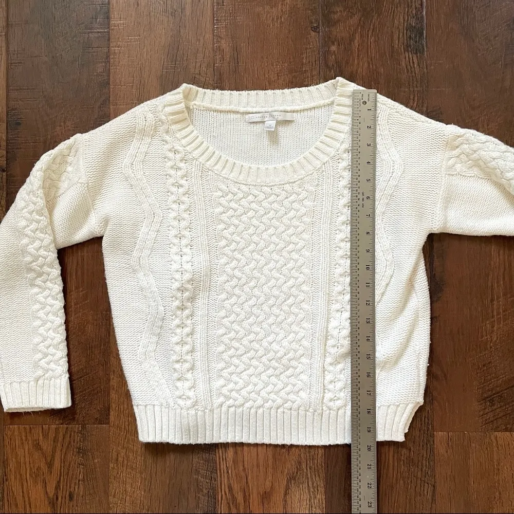 LAUREN CONRAD ecru knit pullover, size M - Image 4